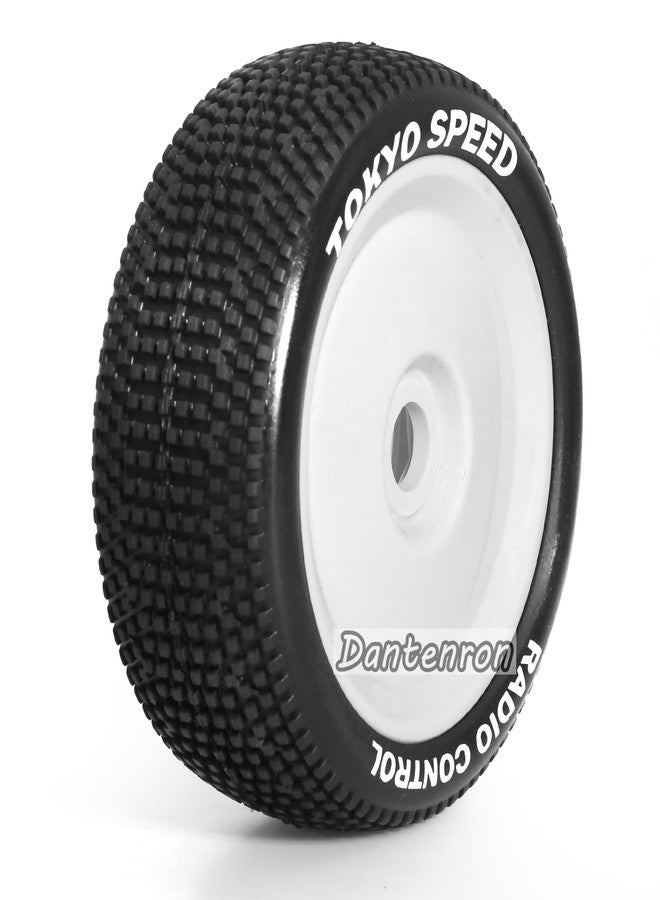 Dantenron 1:8 Scale Buggy Tires and Wheels Rims 17mm Hex Rubber Off Road Tyres for 1/8 RC Off-Road Truck Car Traxxas Arrma Typhon 6S 3S Talion 6S Losi 8ight HPI Vorza Flux Kyosho Hobao 4PCS (White) - Image 3